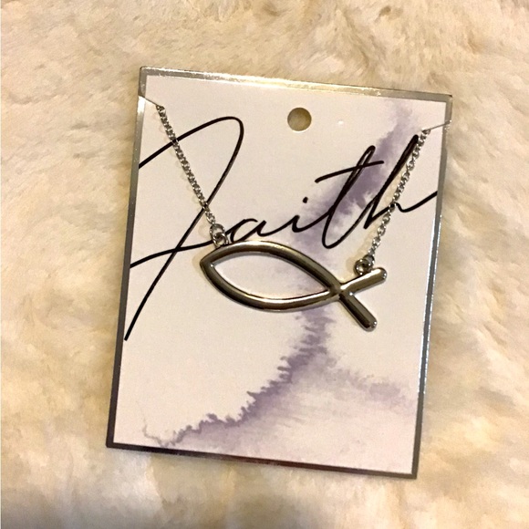 Jewelry Silver Dainty Faith Fish Chain Necklace Nwt New Poshmark